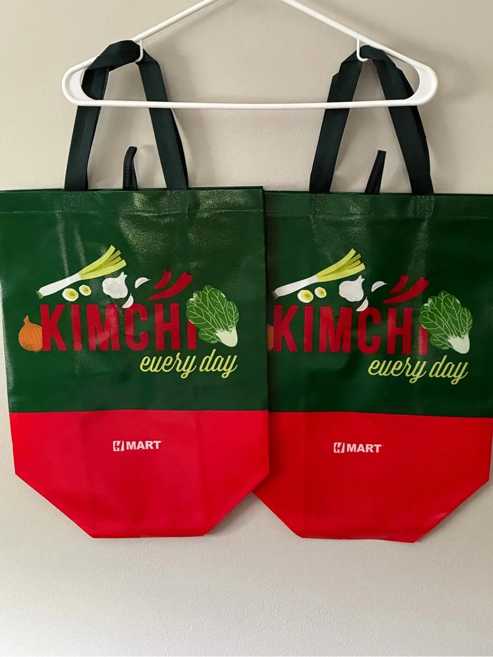 NWOT HMart “Kimchi Every Day” Reusable Tote Bags – Lot of 2